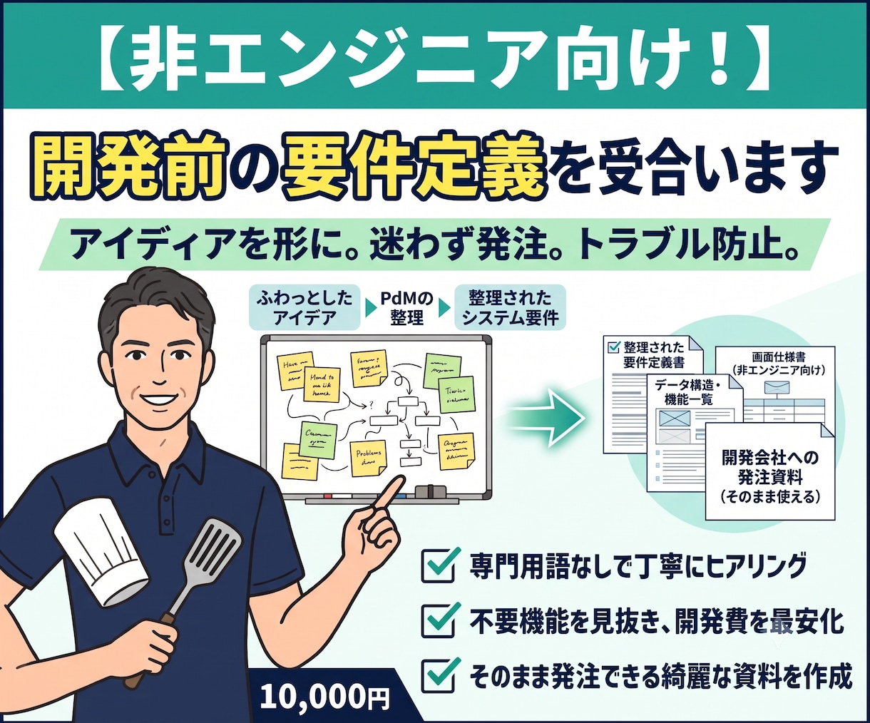 非エンジニア向け！開発前の要件定義を受け合います いきなり開発はNG！手戻りゼロ＆開発費用を最小化する上流伴走 イメージ1