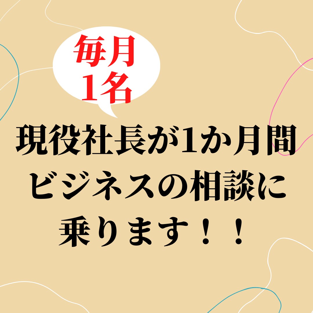 現役社長が1か月マーケティングのご相談に乗ります ビジネスに関する事であればどのような内容でもお気軽にどうぞ！ イメージ1