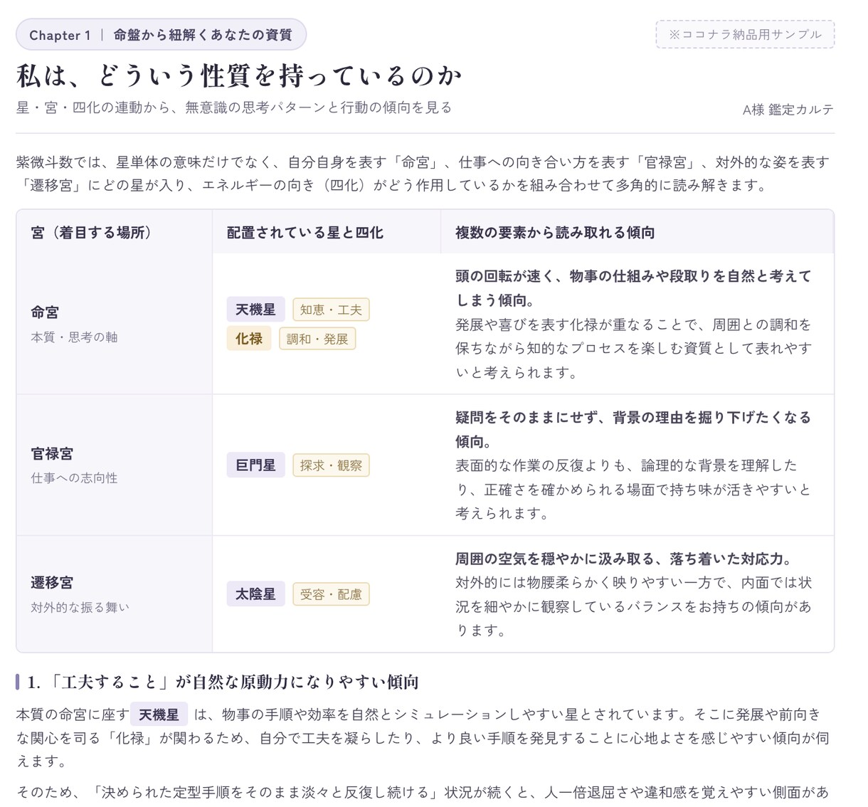 紫微斗数で「なぜ私はこうなんだろう」を読み解きます 生まれ持った性質・人生のテーマ・今の悩みを整理します イメージ4