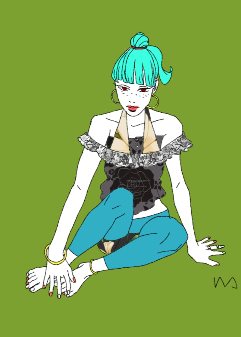 商用利用可。１枚絵でお使い頂けます ポップなカラーの女の子のイラストです。 イメージ1