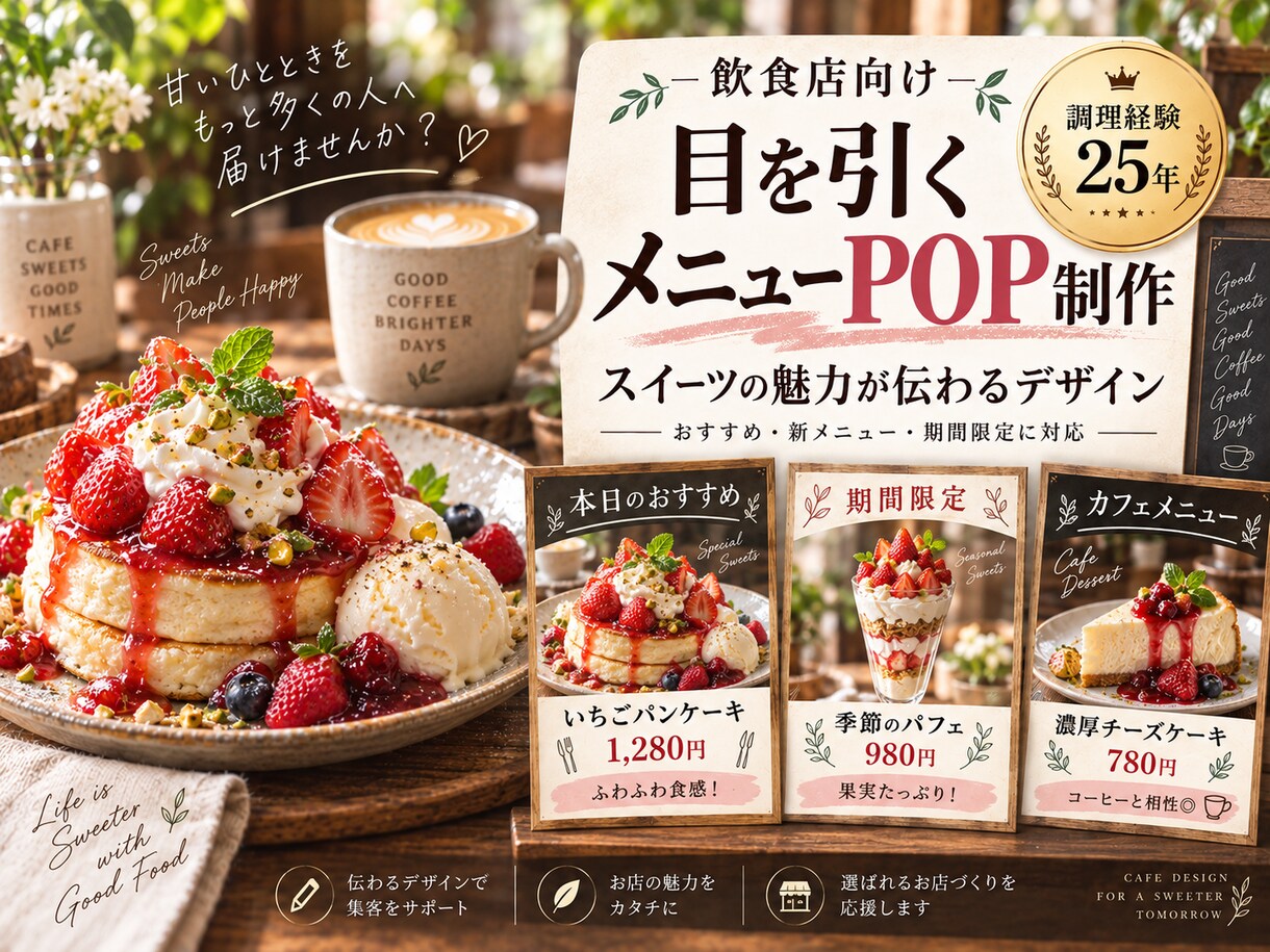 飲食店向けに目を引くメニューPOPを作ります 料理の魅力が伝わる店内POPを制作します イメージ3