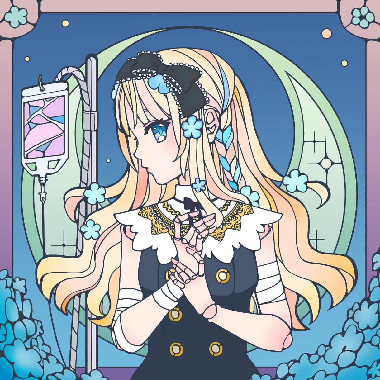 ステンドグラス風アイコン、ヘッダー描きます 綺麗で印象的なイラストに仕上げます! イメージ4