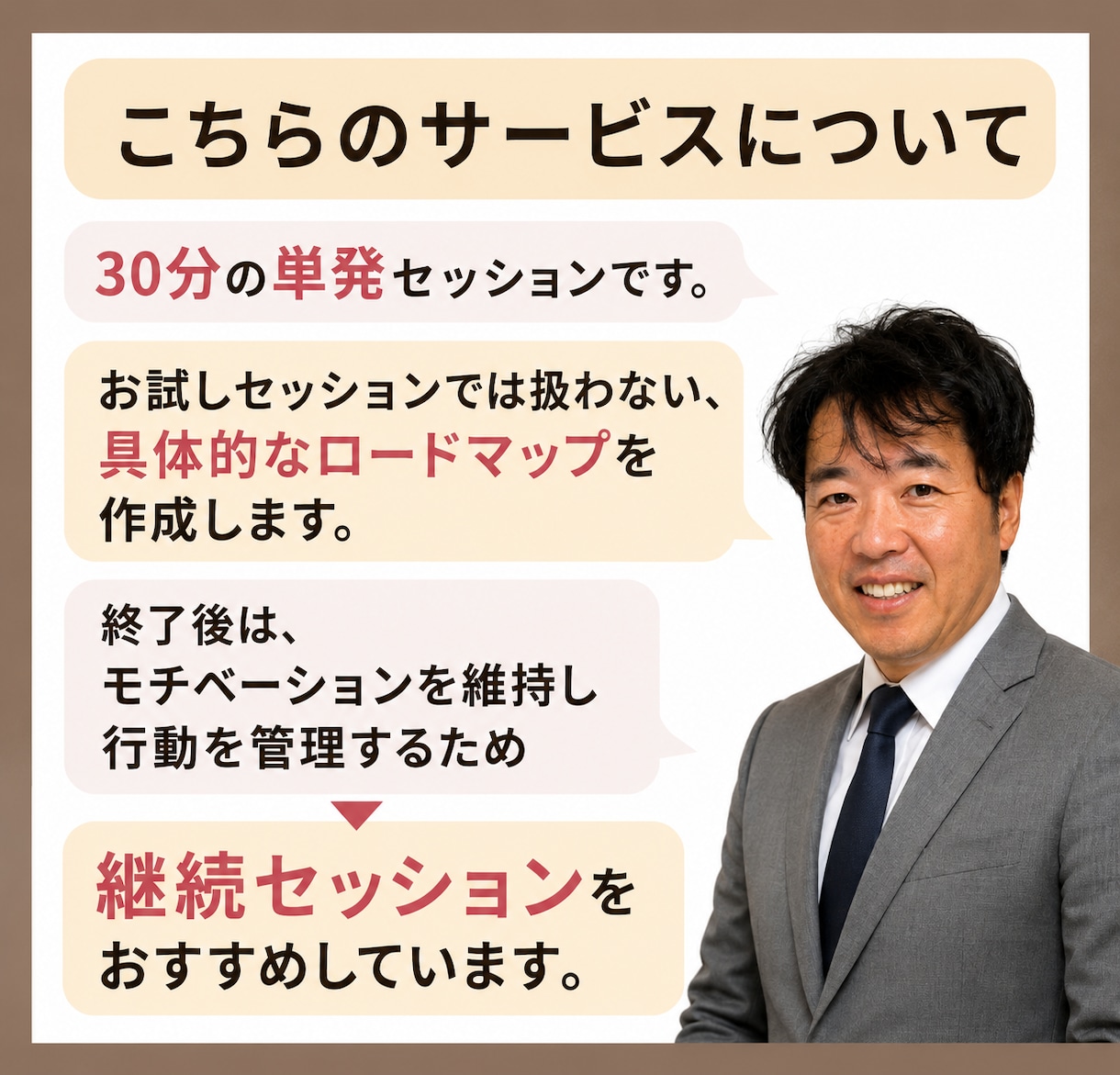 目標設定から達成までのロードマップを作成します 現在地とゴールまでの道のりを明確にして、すぐに動ける！ イメージ3