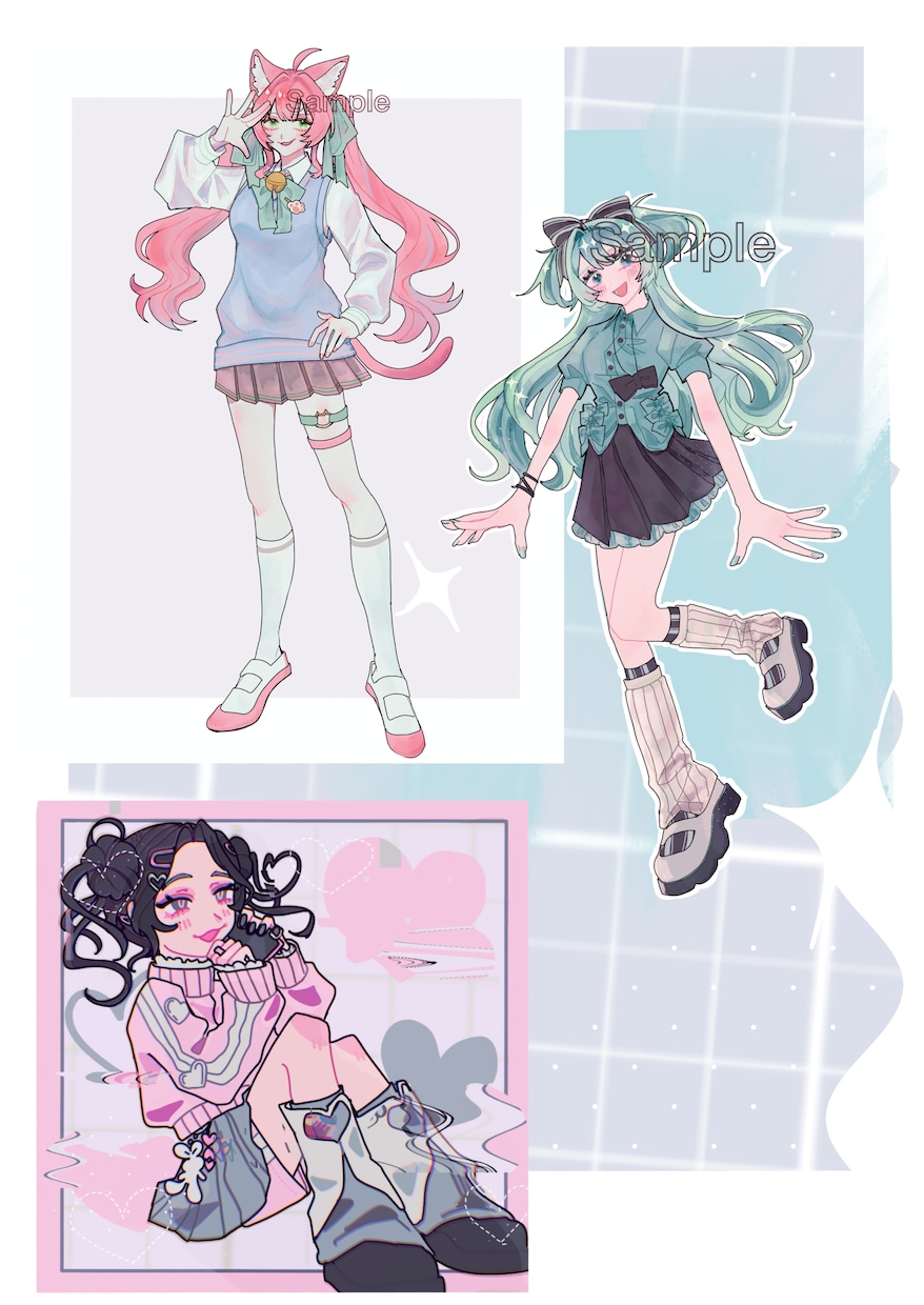 格安で地雷系やストリート系のイラスト描きます 初めての方も大歓迎！アイコンからキャラデザまで丁寧に対応 イメージ9