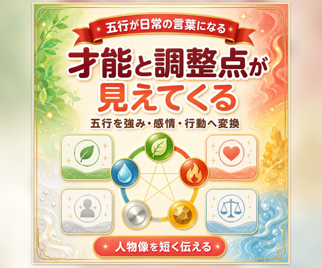 陰陽五行の人物鑑定を3〜5時間で修得できます 性格・相性・AI鑑定を短時間で修得し占い師に イメージ5