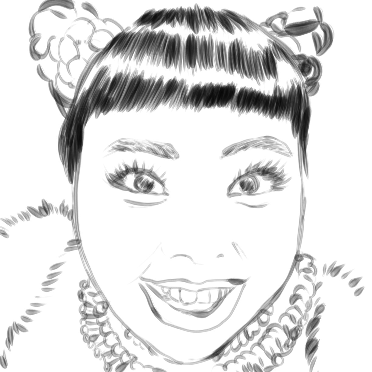 筆書き風似顔絵描きます 筆書き風が好きな方、思い出に残したい方、記念に残したい方 イメージ1