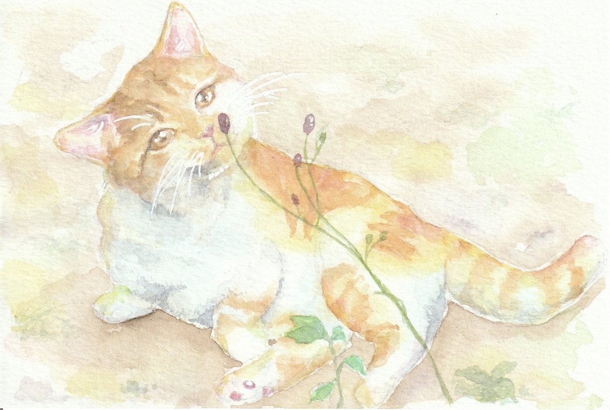 ふんわりとした水彩でペットのイラストを手描きします アイコン、待ち受けやプレゼントにも、かわいい透明水彩の絵を イメージ2