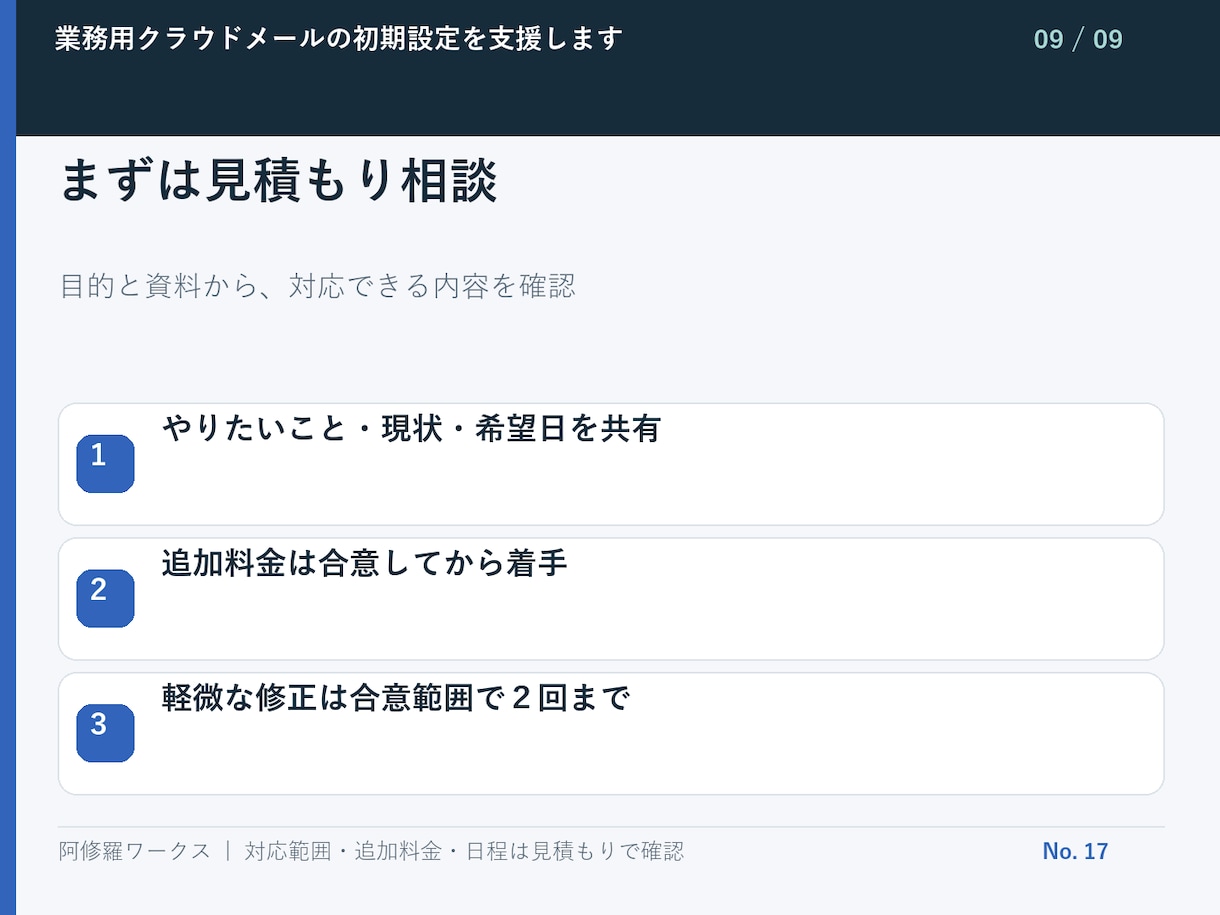 業務用クラウドメールの初期設定を支援します 1ドメイン・ユーザー3名までの設定支援 イメージ10