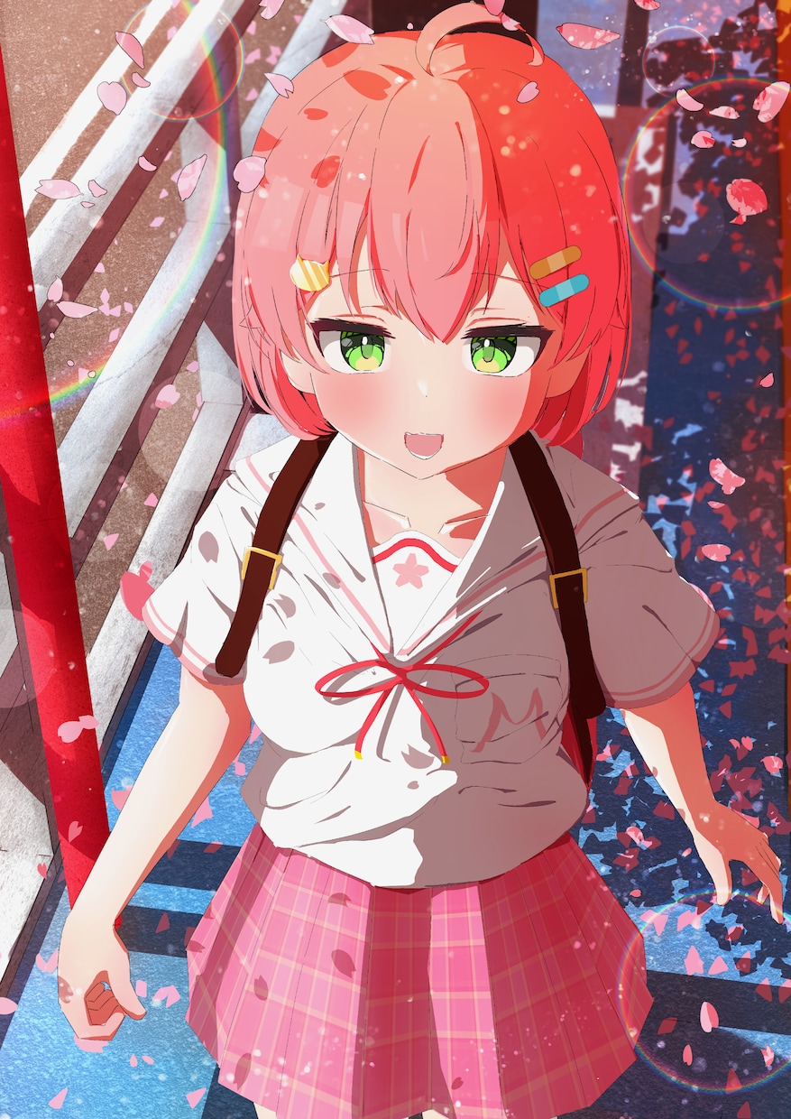 アニメ塗り系、アイコン、一枚絵のイラスト作成します 女の子のみ！背景のデッサンなどが正確だと自負しております。 イメージ4