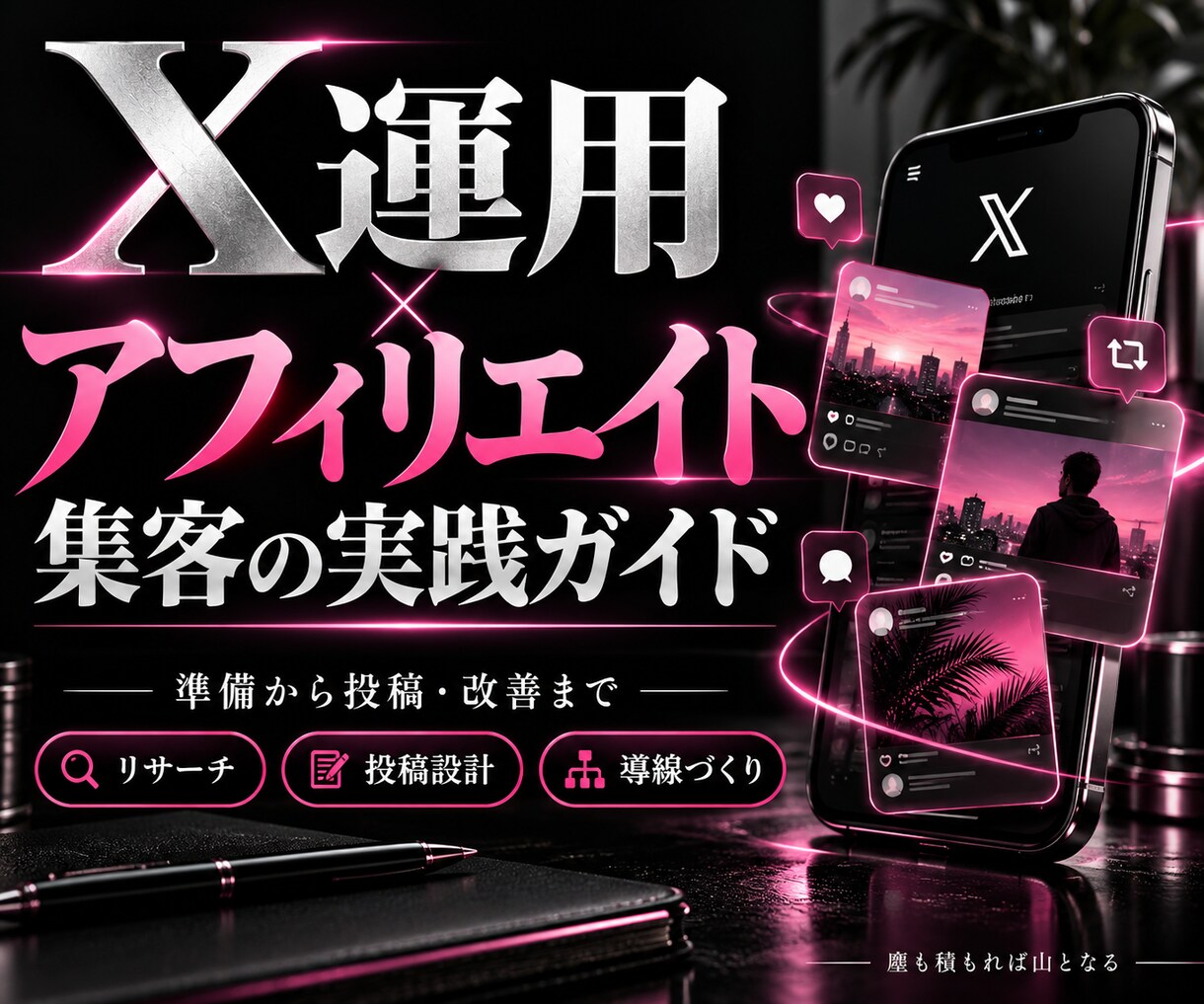 X運用とアフィリエイト収益化の実践手順を教えます 準備から集客・紹介まで、具体例と実践シートで解説 イメージ1