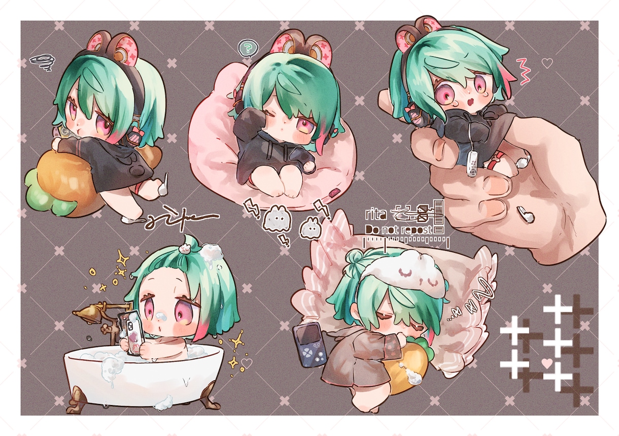 大切に育てたくなるちびキャラを描きます もちもちしたくなるかわいくてちまこいいのち！ イメージ2