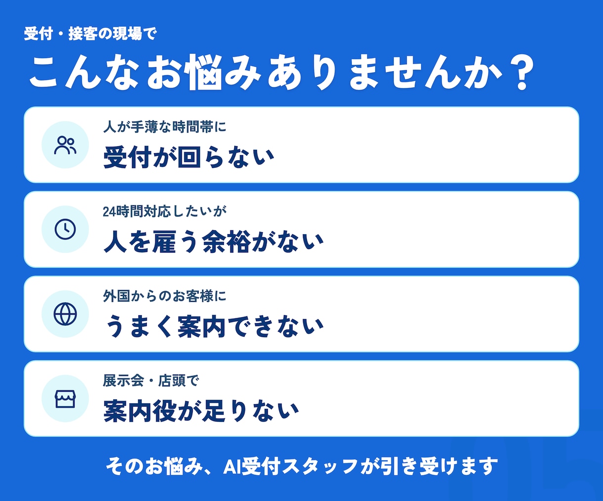 AI接客･無人受付をサイネージで24時間対応します 眠っているサイネージが、多言語で応対するAI受付スタッフに イメージ5