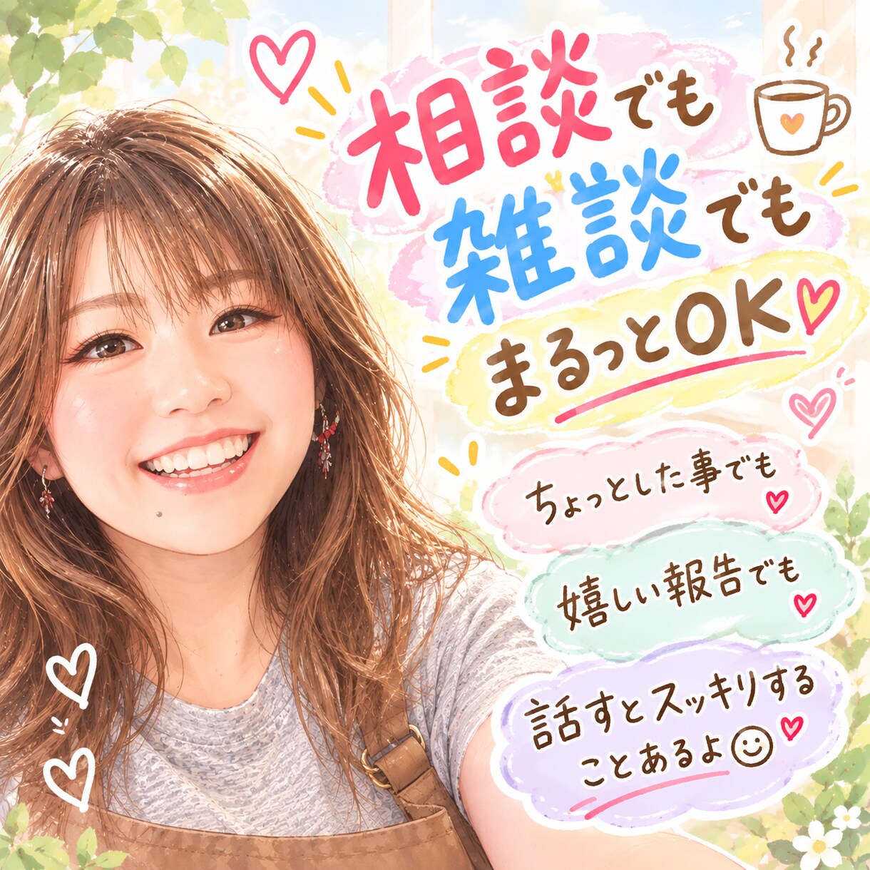 笑って泣いてスッキリ!あなたのお話聞きます シンママ経験者 人生いろいろ、笑って泣いて笑ってきました! イメージ1