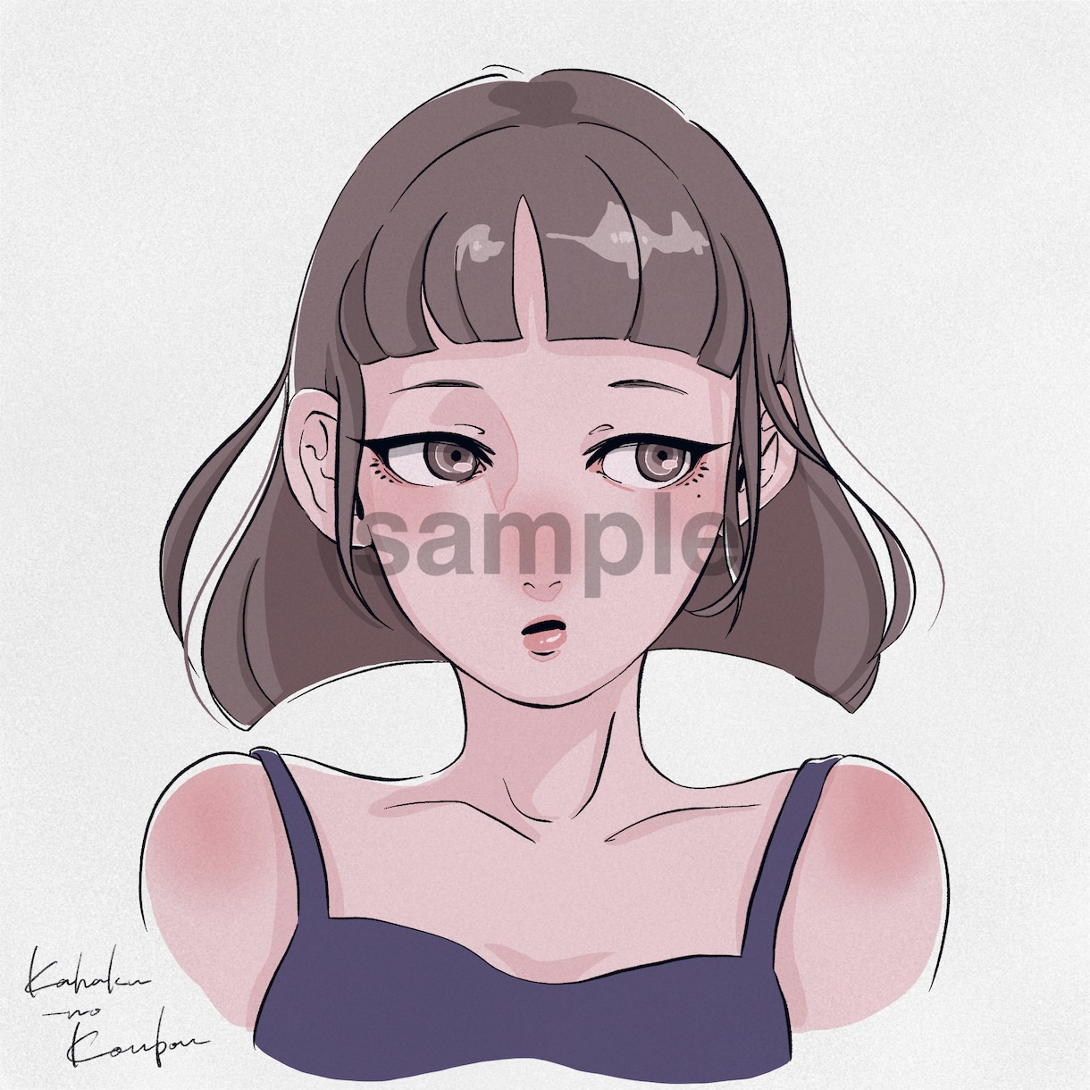 ベタ塗りイラストアイコン作成します 印象的な女の子のイラスト欲しい方是非！ イメージ10