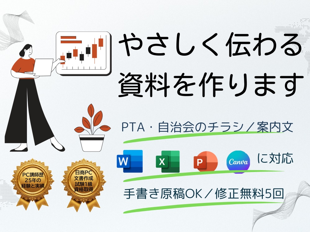 自治会・PTA向けの案内文やチラシを作成します 伝わるチラシ、ていねいに作成。資料作りをサポートします！ イメージ1