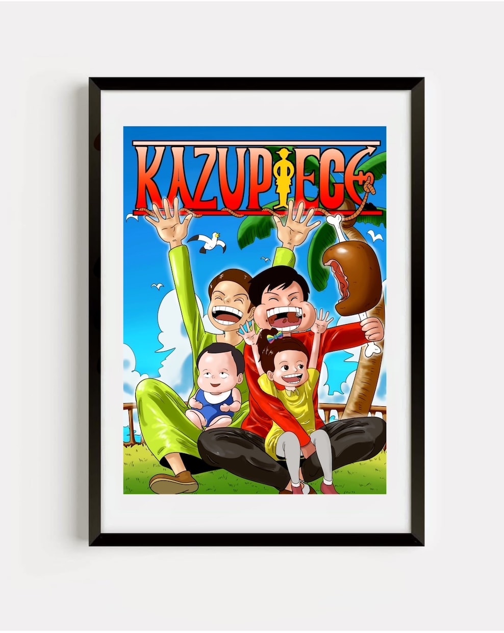 ワンピースの画風で　誕プレ　ウェルカムボードます アニメ　ワンピース　ルフィ　風のかわいい似顔絵 イメージ1