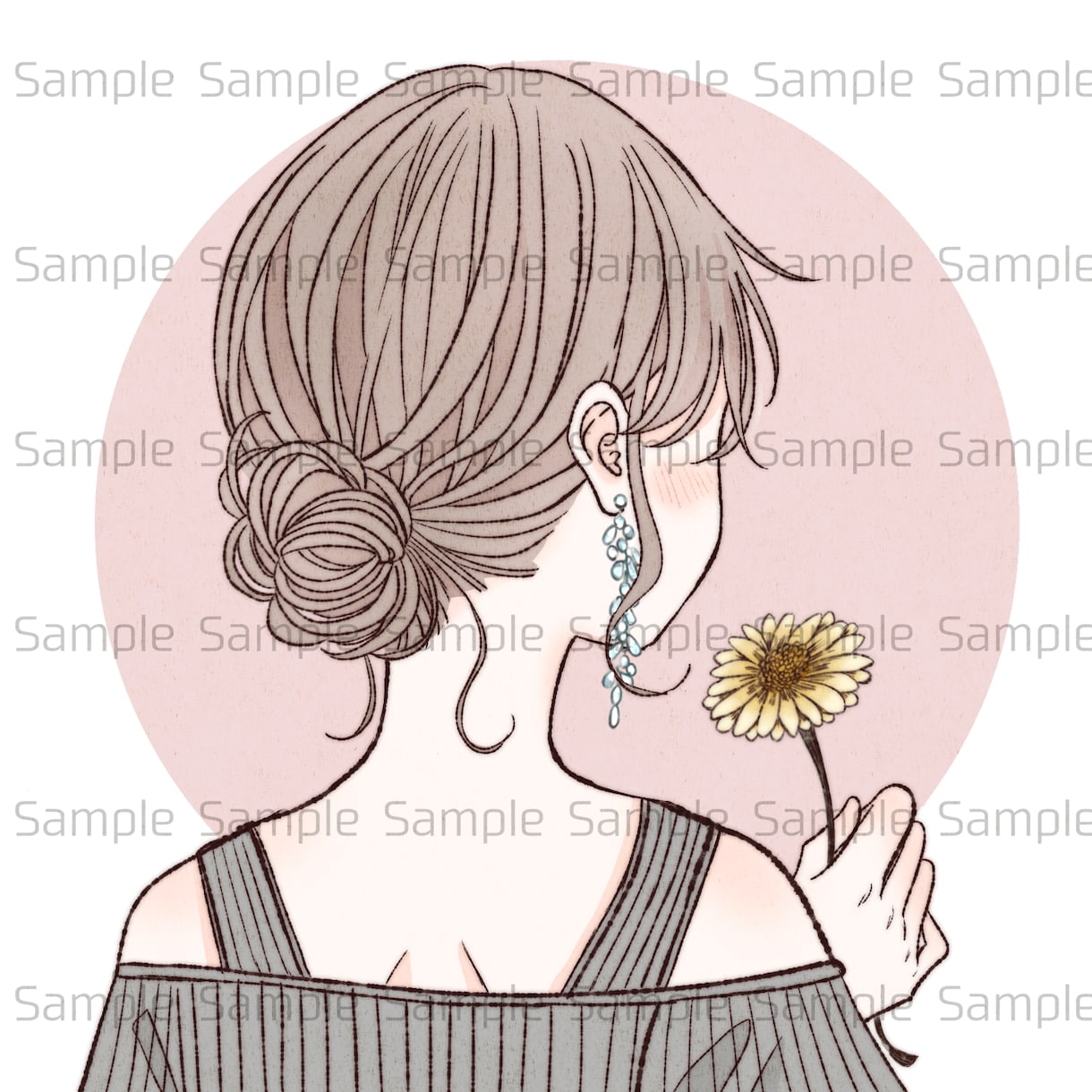可愛い髪型描きます 後ろ姿だけで魅せることができるアイコンです✿︎ イメージ1