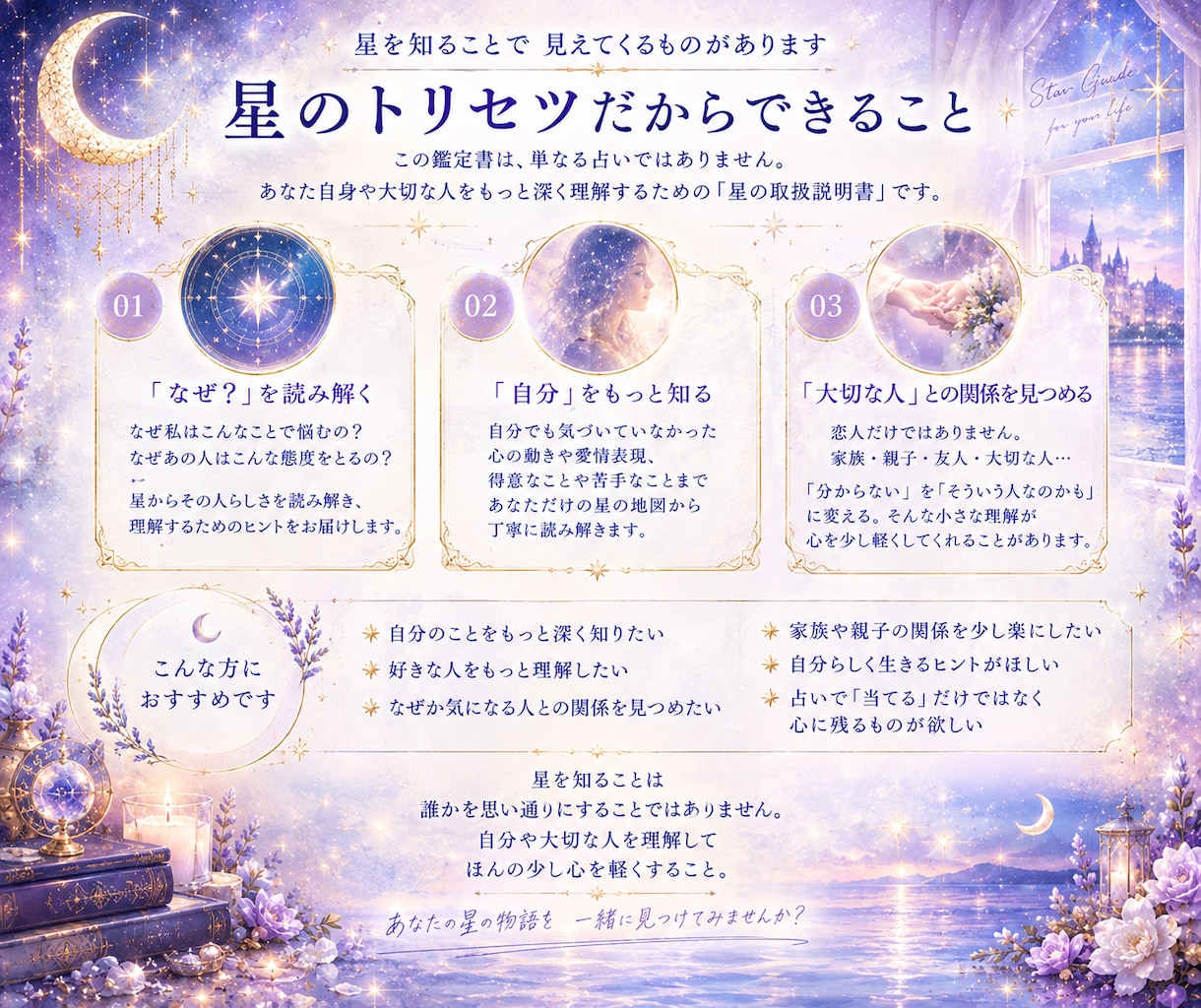 自分や大切な人を知るやさしい星読みをします 星から自分や大切な人を知り心を軽くする鑑定書 イメージ9