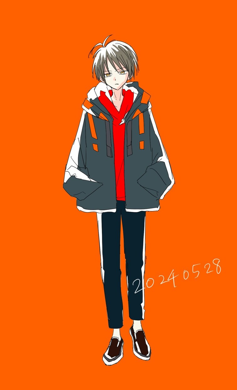 簡単なイラスト描きます ベタ塗りのシンプルな全身立ち絵描きます イメージ1