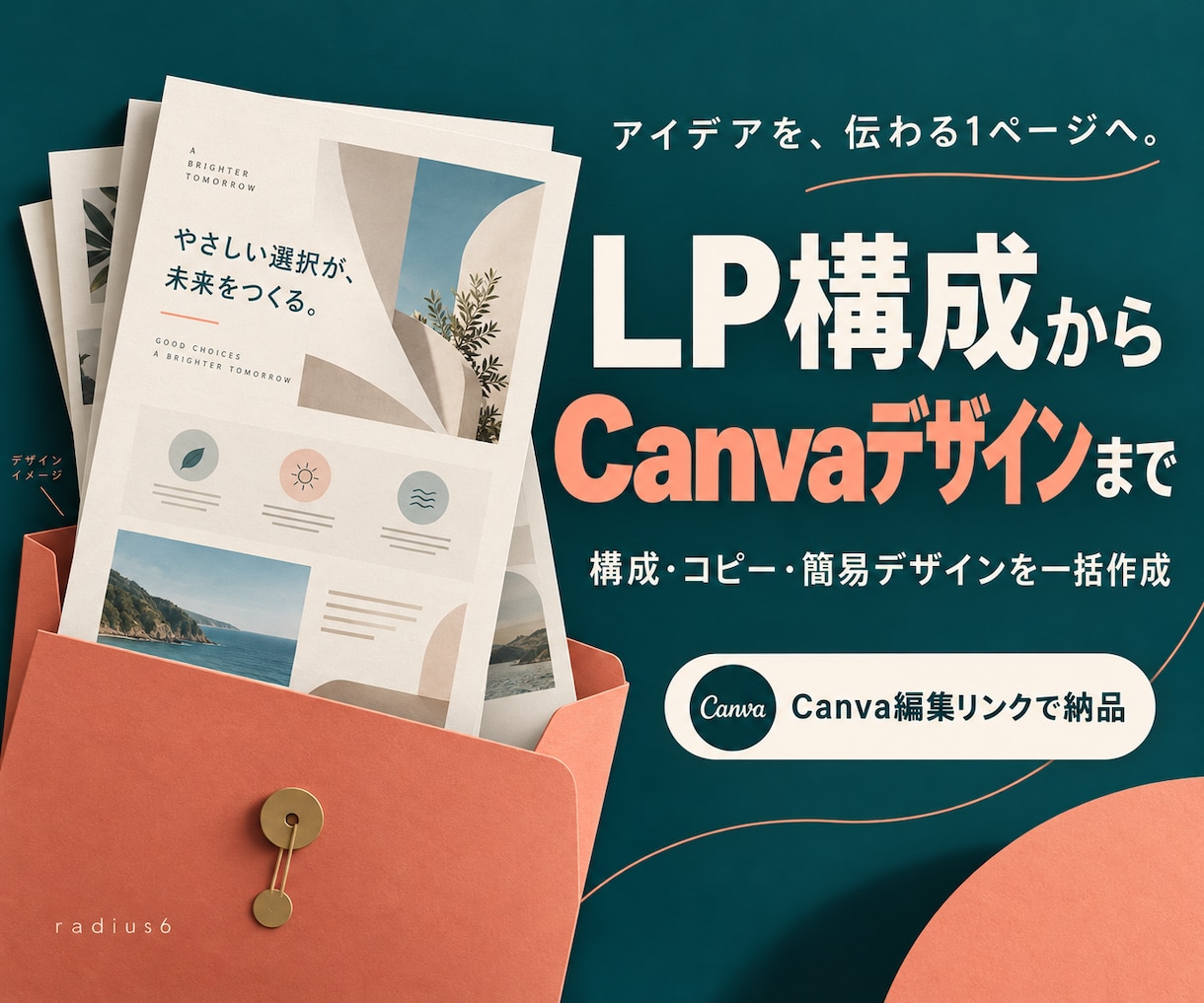 LP構成+Canvaデザインを一括作成します 質問に答えるだけで、LPが完成する最短ルート イメージ1