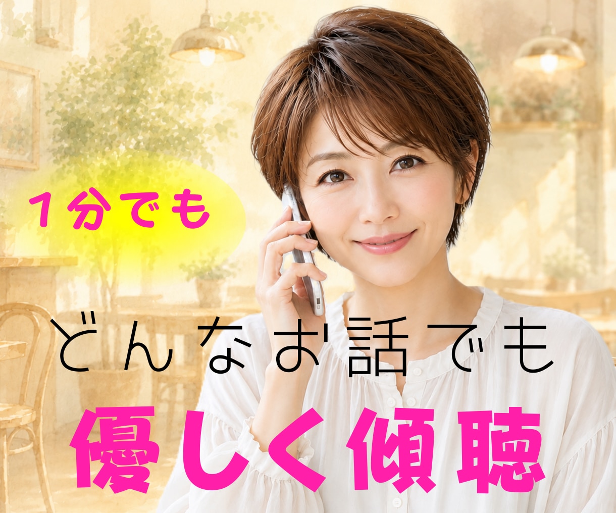 誰かと話したい…お試しOK☆あなたお話お聞きします 悩み/愚痴/雑談/自慢話し/なんでも聞きます。遠慮なく イメージ1