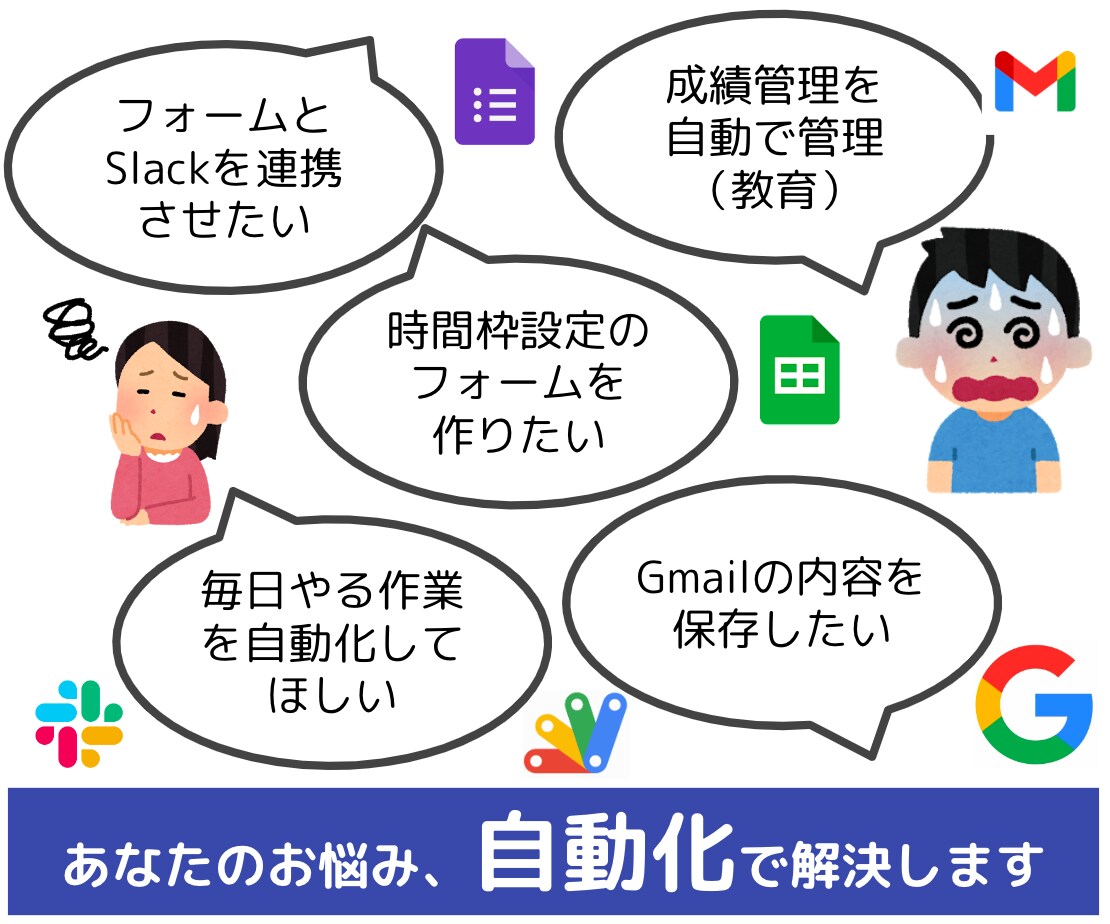 あなたのお悩み、自動化・DXで解決します Googleなどのサービス活用提案、システム開発までサポート イメージ1