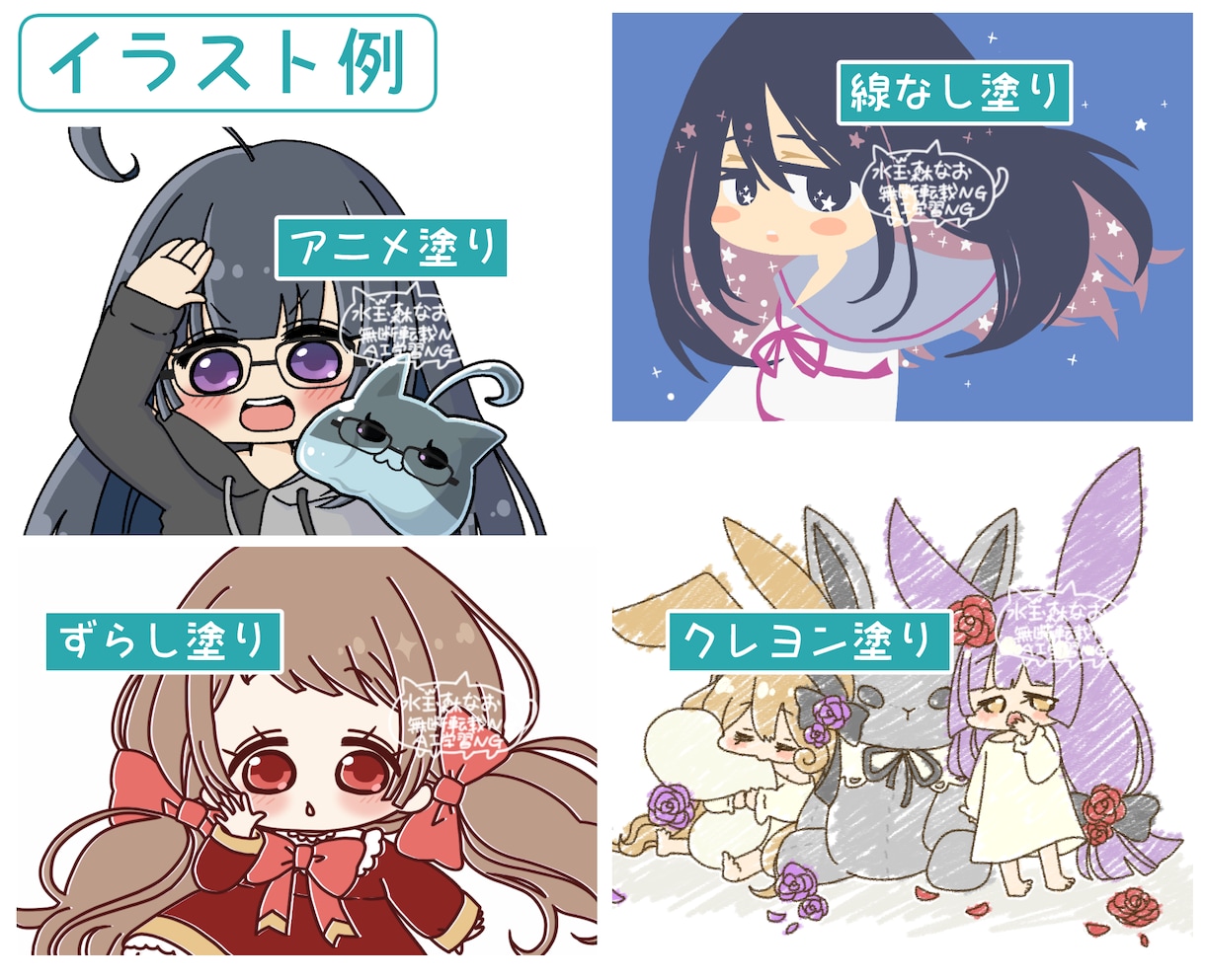 ゆるかわデフォルメイラスト描きます 配信にグッズにSNSにどうぞ！商用利用あります イメージ3