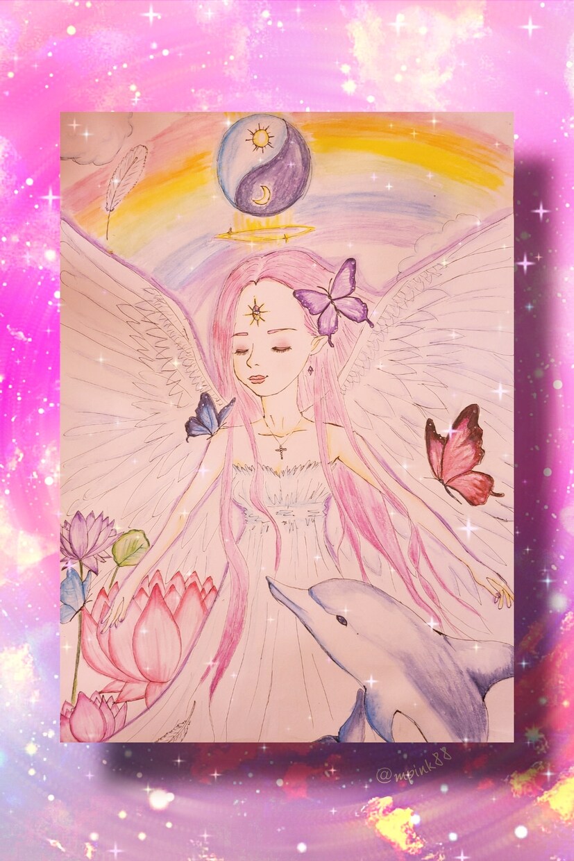 似顔絵エンジェルオーラアート＆オーラ鑑定します 似顔絵や好きな動物や花、オーラを見て描かせていただきます✨ イメージ2
