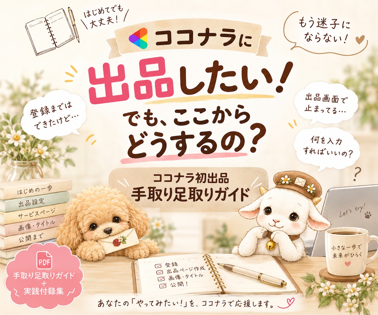 ココナラ初出品、迷わず進めるようお手伝いします 一人じゃない！ココナラ出品で迷子にさせません！ イメージ1