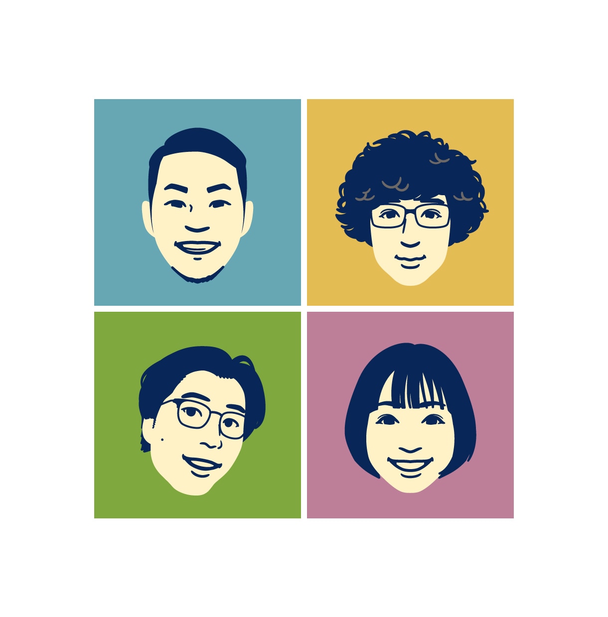なんとなく似てるレトロでシンプルな似顔絵描きます 懐かしくて新しい。ほんのり昭和テイストのやさしい似顔絵 イメージ2