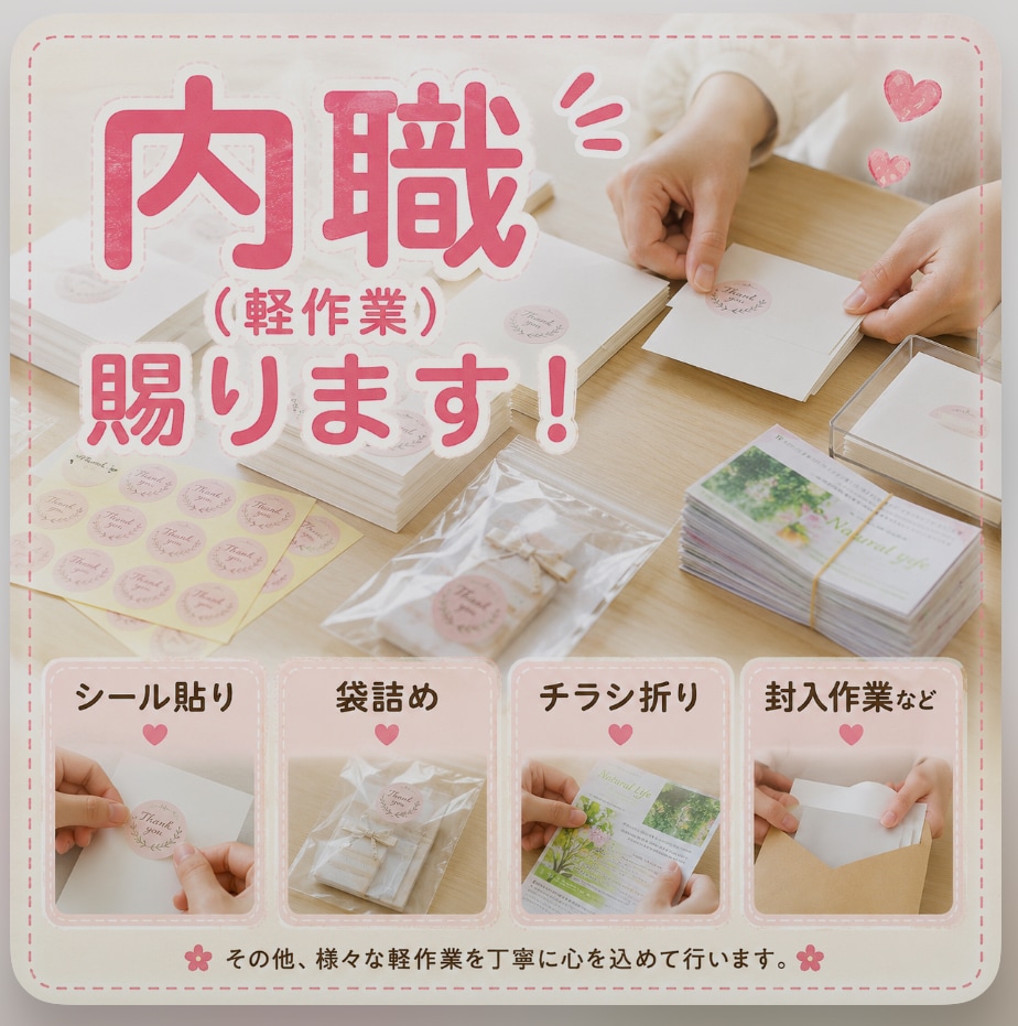 内職いたします 簡単作業丁寧に代行いたします！ イメージ1