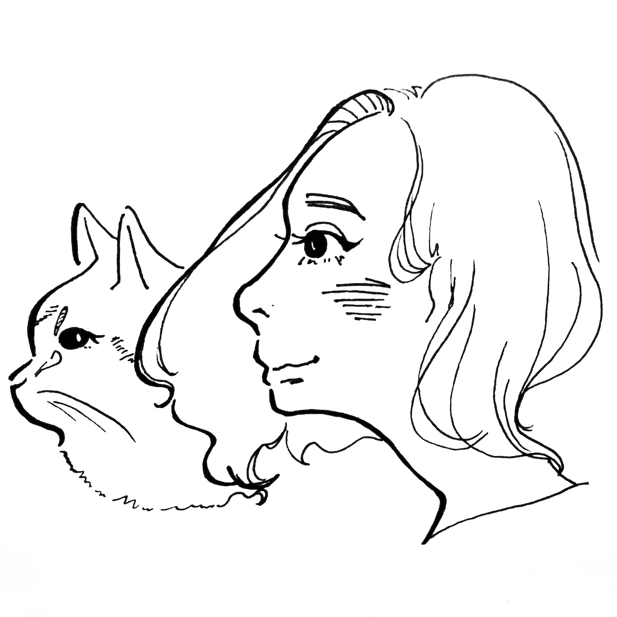 手描き横顔イラストとあいうえお作文かきます ユニークな手描きイラストをお探しの方へ！ イメージ1