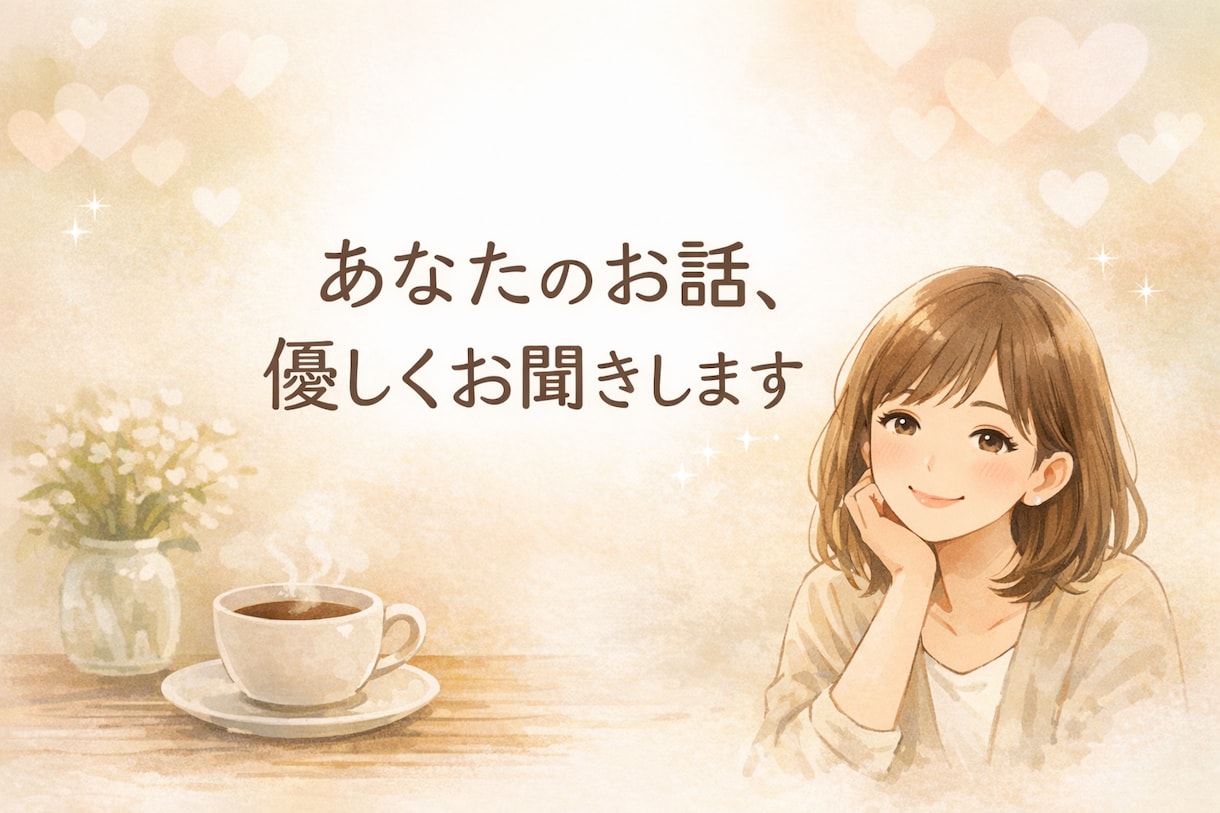 30年司会の私が、否定せず、優しくお話を聞きます あなたの気持ちに寄り添います。話すだけで心が少し軽くなります イメージ1
