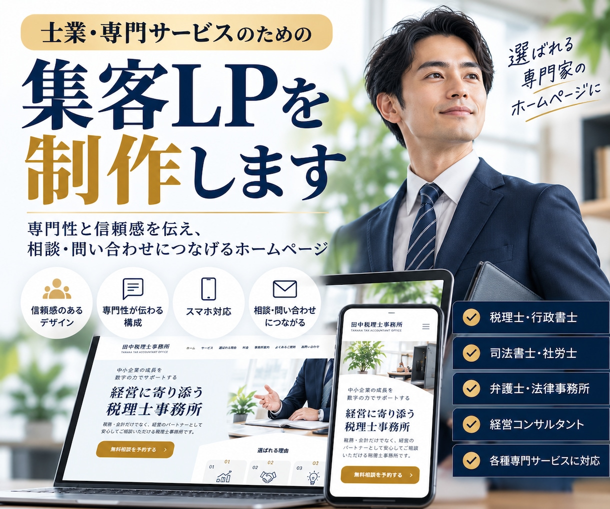 士業・専門家向けの集客LPを制作します マーケティング歴10年！信頼感と相談導線を重視したLP設計 イメージ1