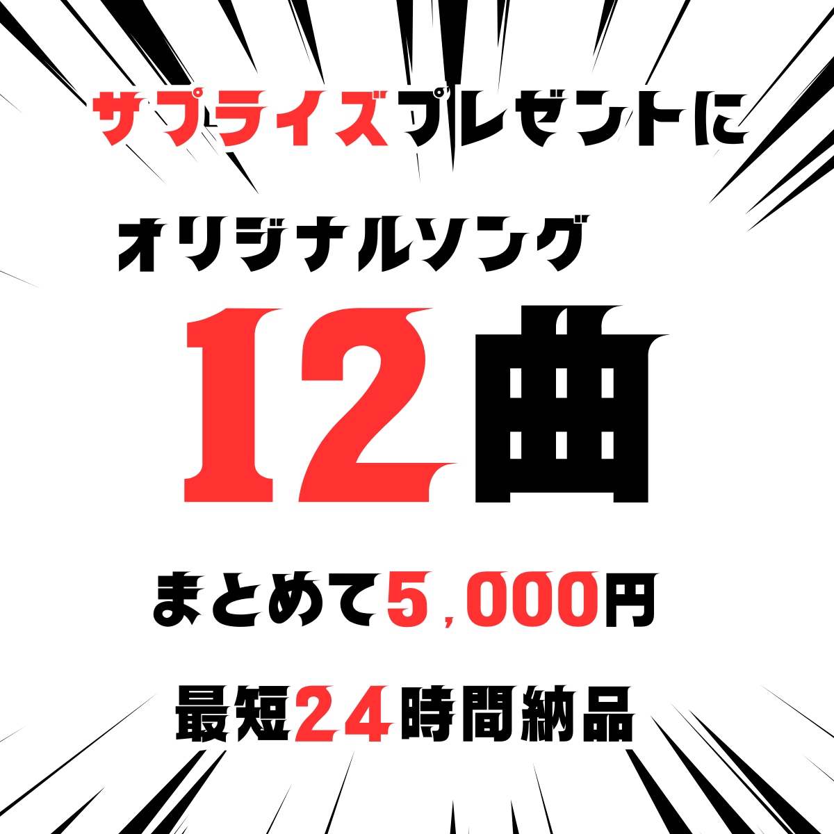サプライズプレゼントでオリジナルソングを作ります 他とは違うプレゼントで大切な人を驚かそう イメージ1
