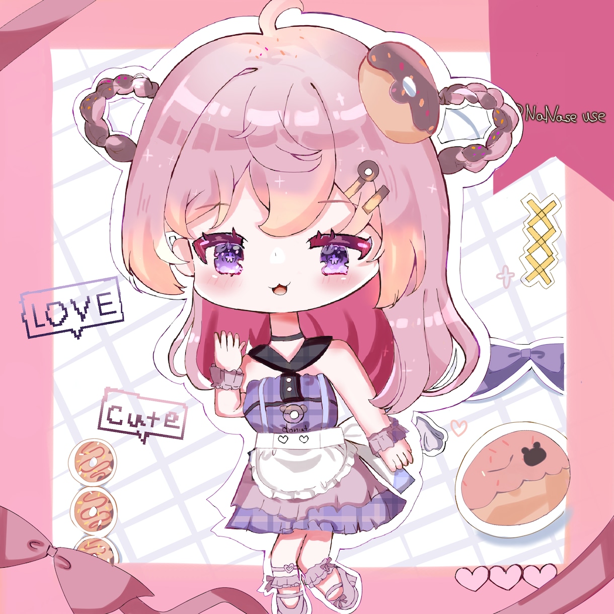 アイコンやグッズに使えるイラスト描きます 商用利用料込み　キラキラミニキャラ イメージ2