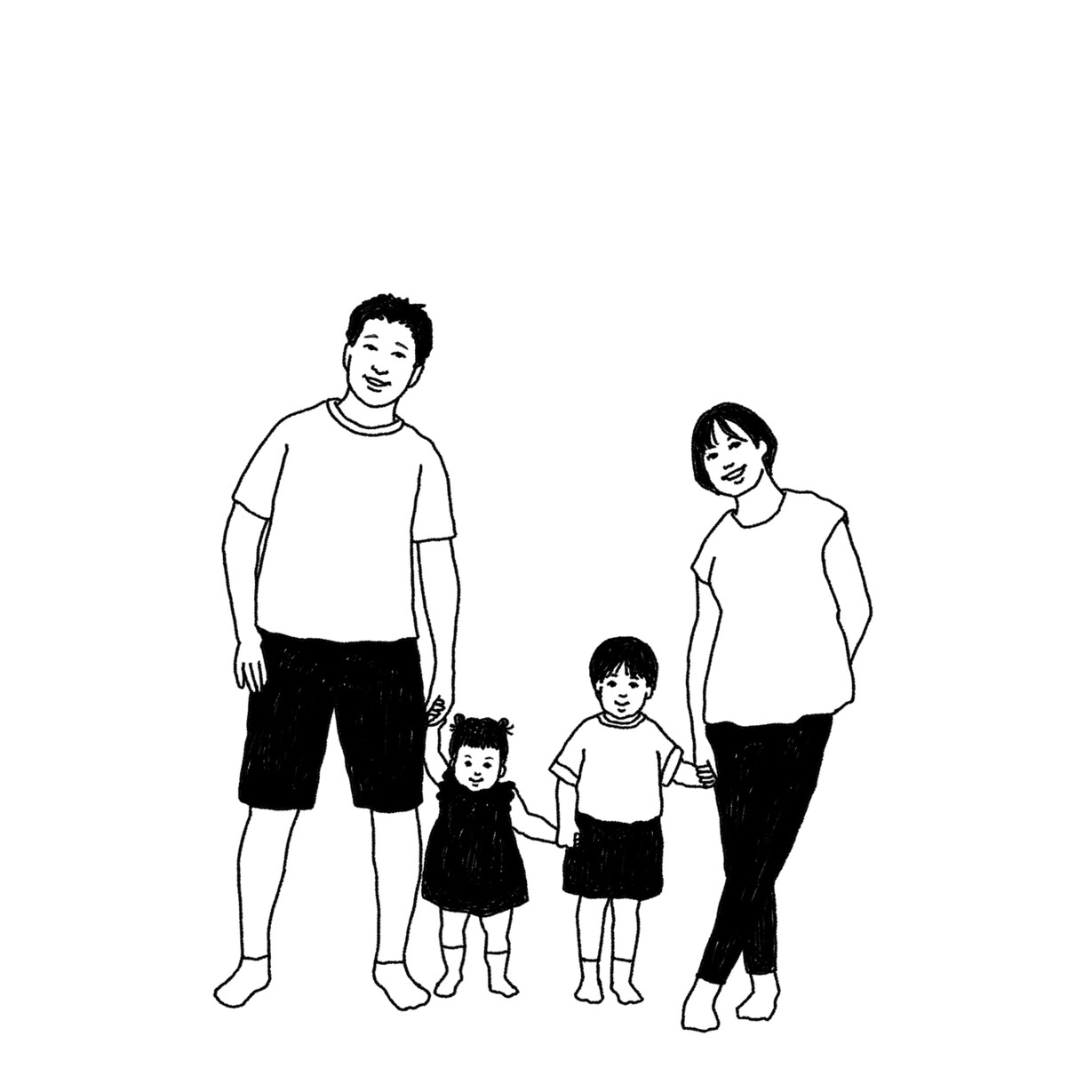 線画!お写真を元にご家族などのイラストを描きます 還暦祝い、結婚祝い、お誕生日のプレゼントなどに最適です。 イメージ4