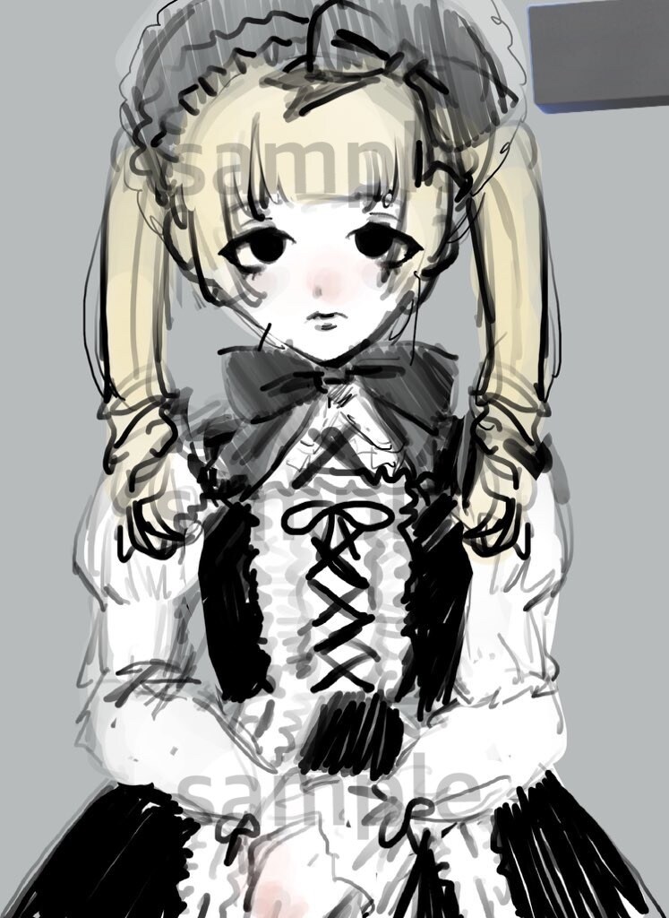 簡易 夢絵 イラストオーダー　承ってます 白黒簡易イラストになっております。 イメージ3