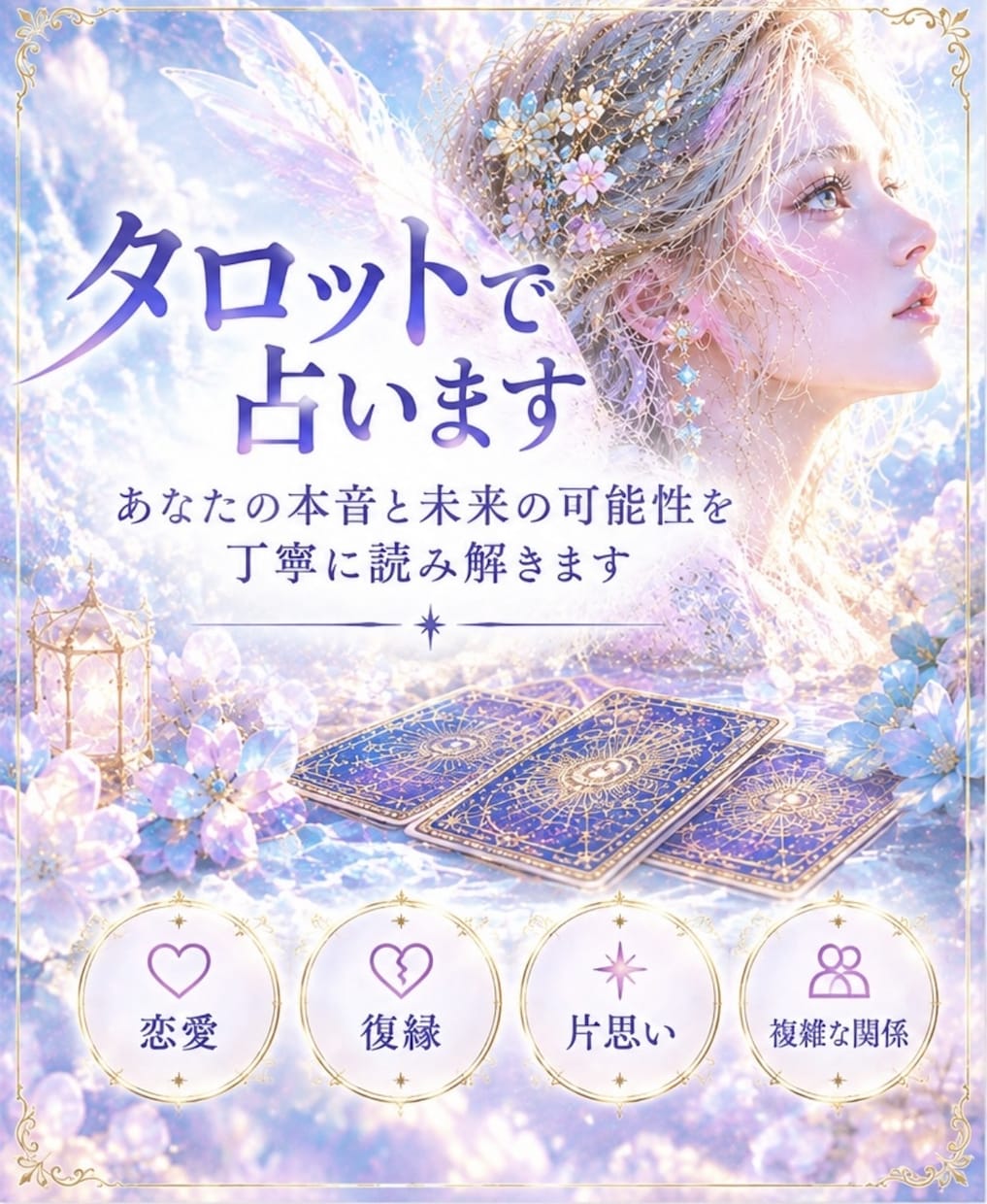 タロットで占います 恋愛・復縁・相手の気持ちなど、お悩みを丁寧に読み解きます イメージ2