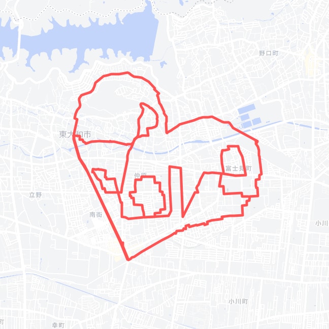 GPSアートで告白❤️プロポーズのコース作ります 恋人に「Marry Me」「LOVE」のGPSアートを イメージ2