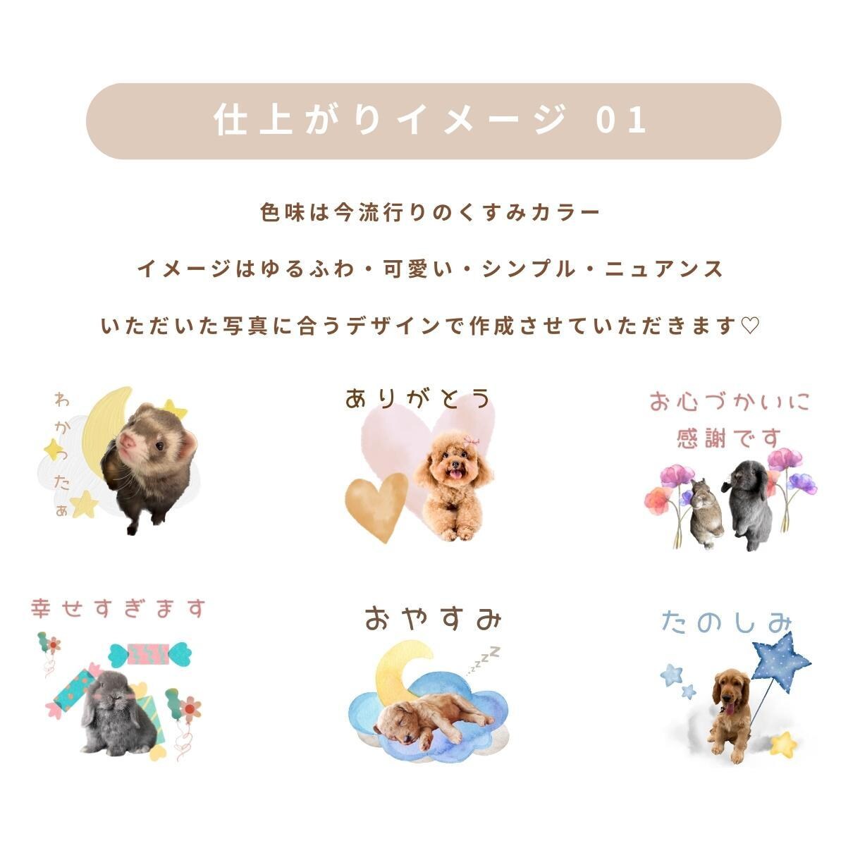 プロ仕様！おしゃれ可愛いLINEスタンプ制作します スマホに眠ってる写真をかわいいうちの子スタンプに変身！ イメージ6