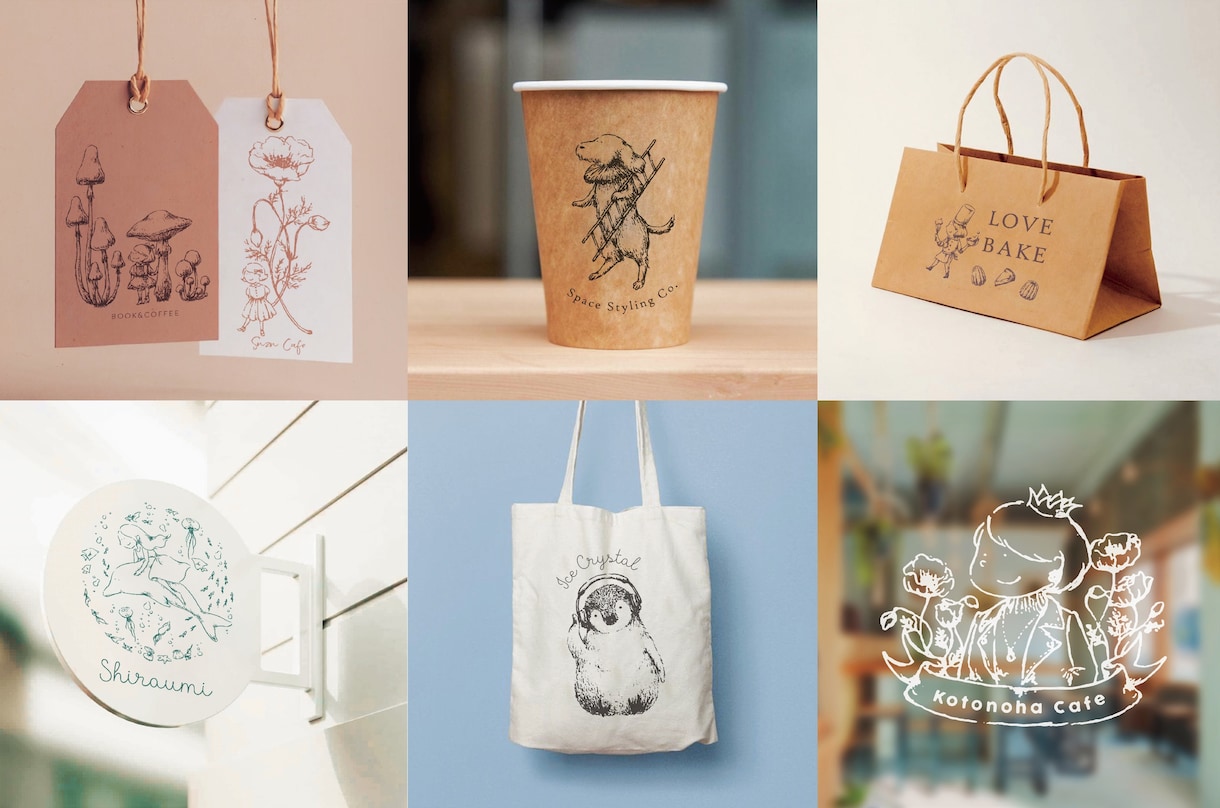 Ai無料！挿絵風の手描きロゴを丁寧に作ります 破格のお値段で。ご一緒にショップカード・名刺作成も可能！ イメージ3