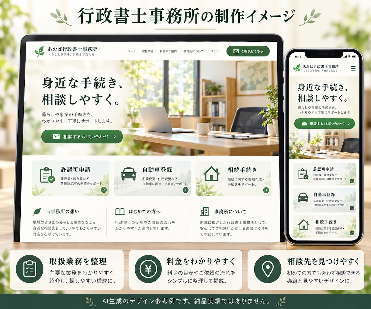 行政書士の開業HPをWordPressで制作します 実績掲載なしで依頼OK｜構成整理から公開までサポート イメージ2