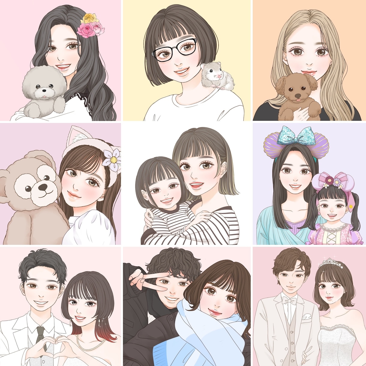 かわいい似顔絵・アイコン・ヘッダー描きます 一枚一枚丁寧に描かせていただきます。お気軽にご相談ください！ イメージ6