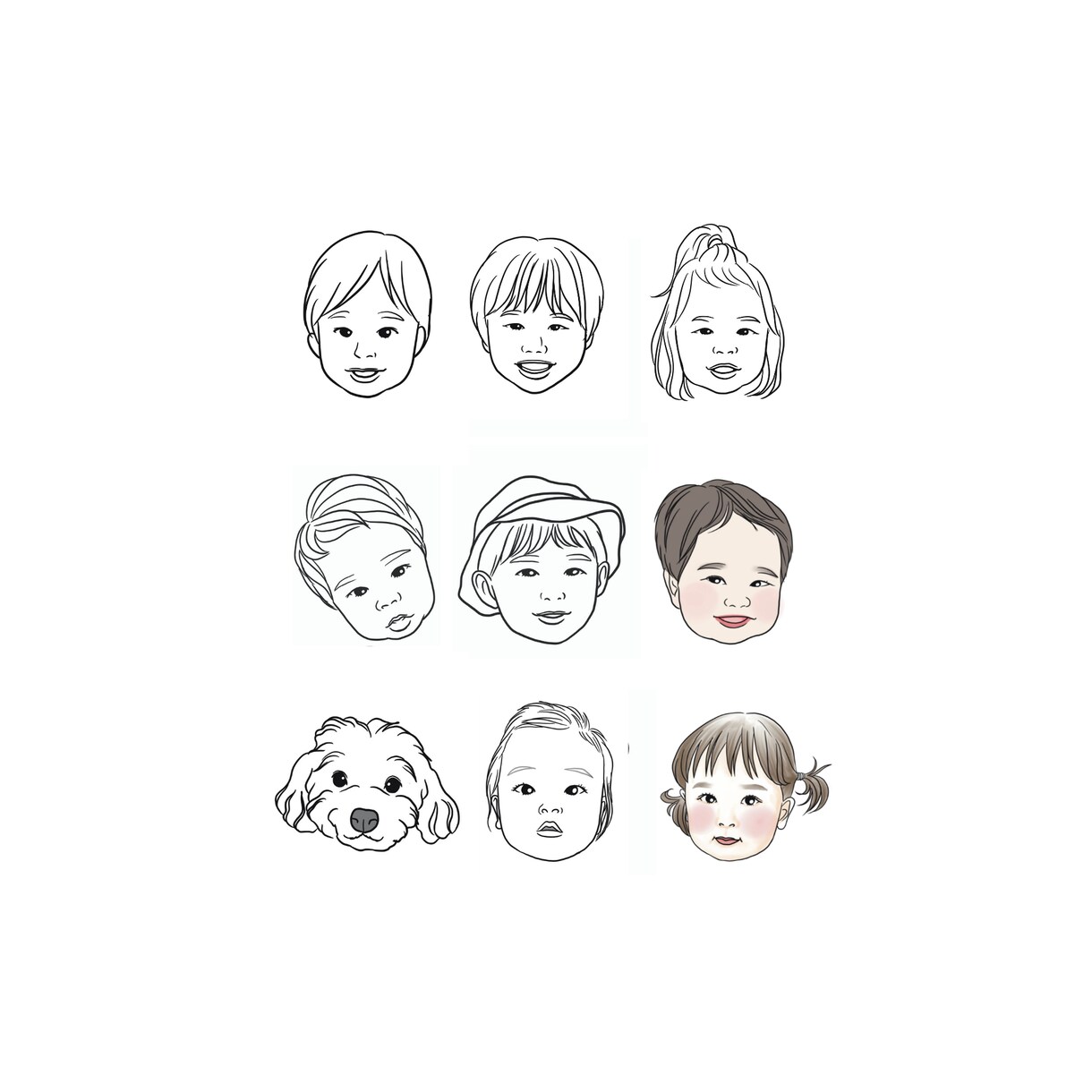 ペア似顔絵★ふたりでひとつの似顔絵を描きます カップル・夫婦・親子・友達など組合せは自由です。 イメージ4