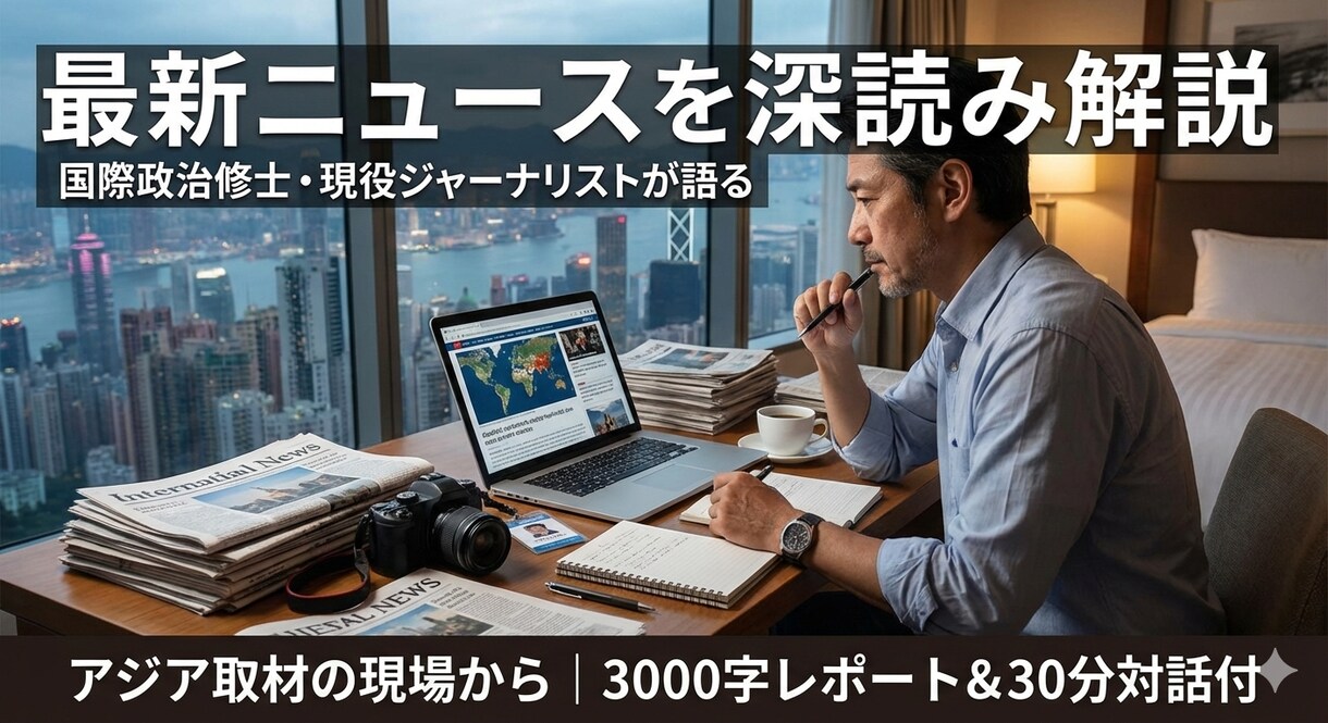 世界の最新ニュースを深読み解説します 国際政治修士・現役ジャーナリストの主要メディアが報じない裏側 イメージ1