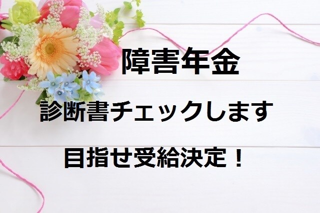 障害年金の診断書をプロの目でしっかりチェックします ちょっと待って！その診断書を提出しても大丈夫ですか？ イメージ1