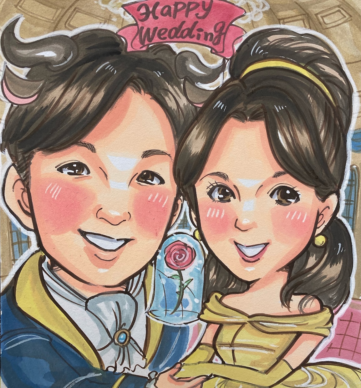 初依頼大人数ペットも歓迎★可愛い似顔絵お描きします 記念日に贈る水彩 手描き似顔絵還暦米寿古希結婚式誕生日退職 イメージ7