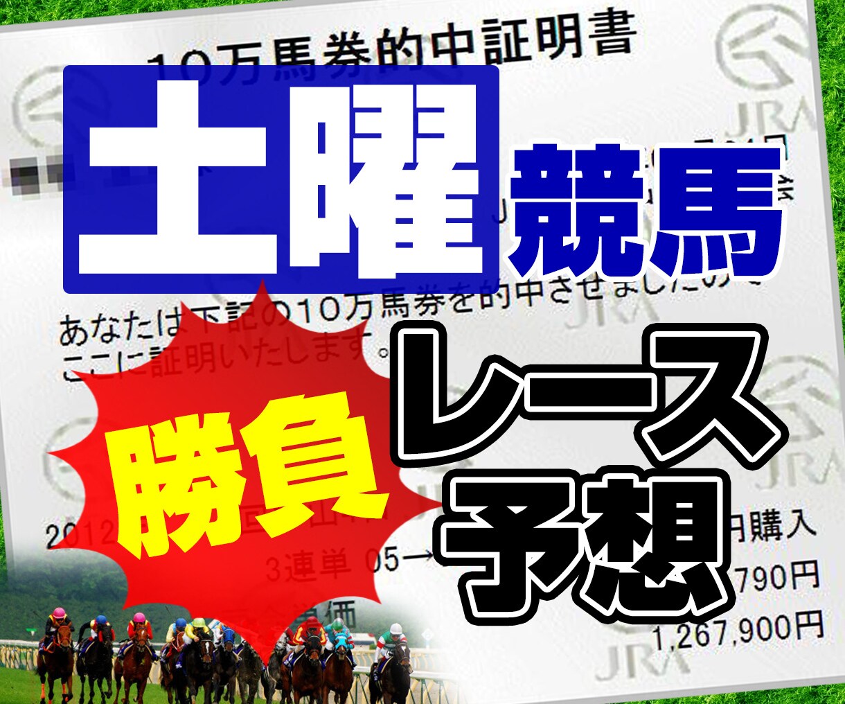 中央競馬予想の土曜日の厳選レースの予想をします 競馬の予想から馬券の買い目、独自の見解をお送ります。 イメージ1
