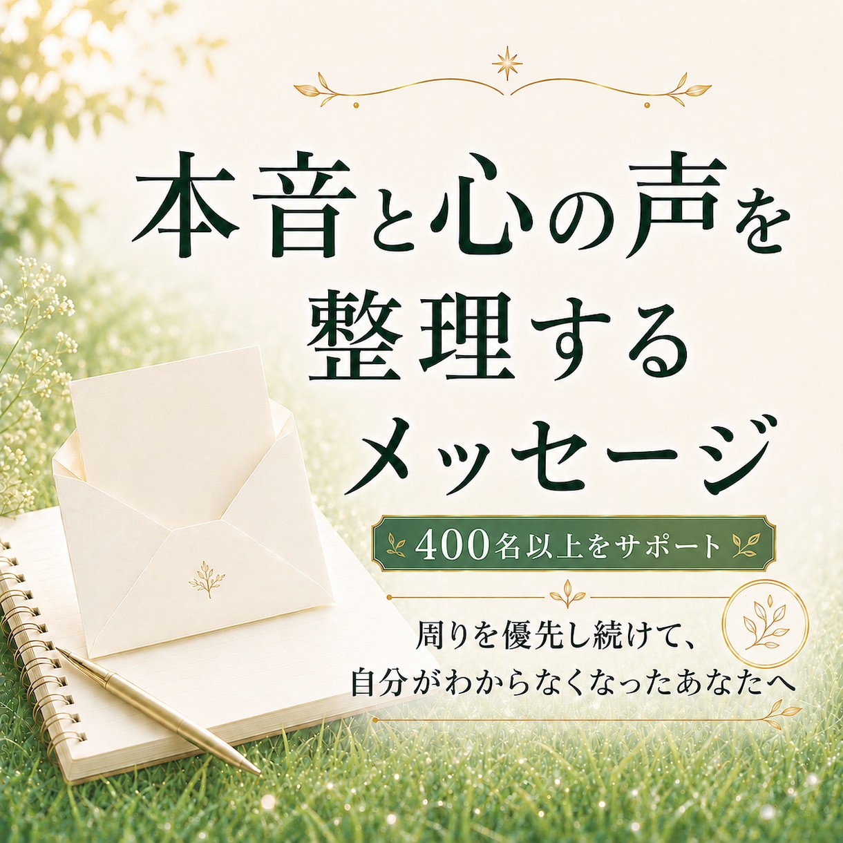 周りを優先してきたあなたへメッセージをお届けします 本音と心の声を整理するメッセージ｜400〜600文字 イメージ1